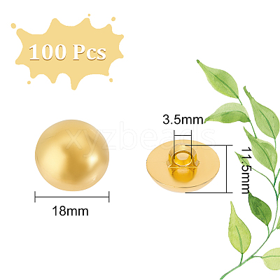 100Pcs 1-Hole Plating Acrylic Shank Buttons BUTT-UN0001-10-1