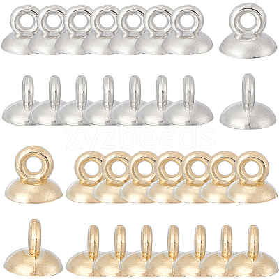 400Pcs 2 Colors Plastic Bead Cap Pendant Bails KY-SC0001-97-1