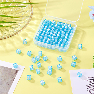 100Pcs 5 Colors Transparent Acrylic Beads TACR-TA0001-55B-1