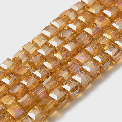 Electroplate Glass Beads Strands EGLA-D018-4x4mm-77-1