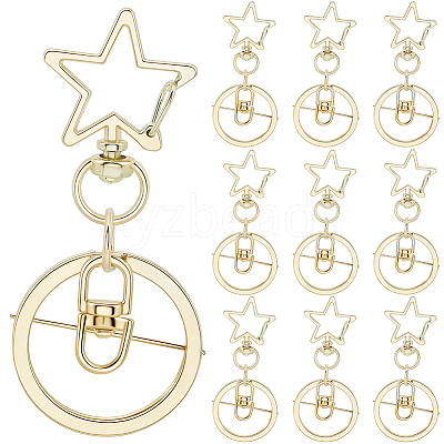 18Pcs Alloy Swivel Keychain Clasps KEYC-SP0001-48A-G-1