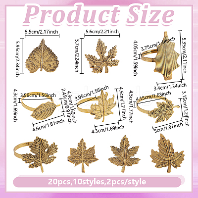 20Pcs 10 Styles Iron Napkin Rings DIY-GO0002-94-1