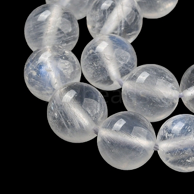 Natural Rainbow Moonstone Round Bead Strands G-M263-C-02A-1