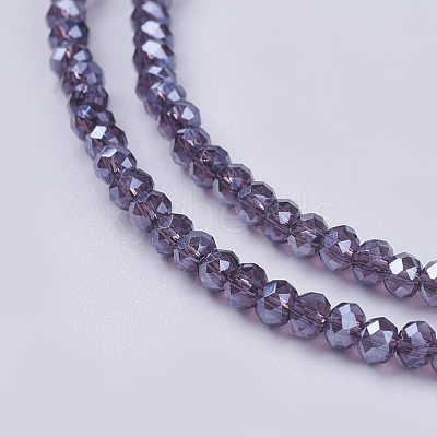 Electroplate Glass Beads Strands GLAA-F076-FR10-1