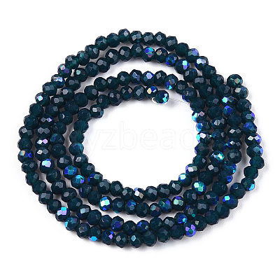 Electroplate Opaque Solid Color Glass Beads Strands EGLA-A034-P1mm-L07-1