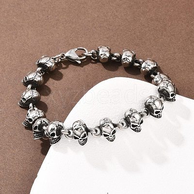 Halloween 304 Stainless Steel Link Chain Bracelets BJEW-D379-20A-AS-1
