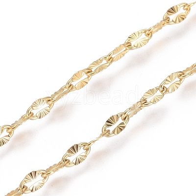 3.28 Feet Ion Plating(IP) 304 Stainless Steel Textured Dapped Chains X-CHS-D004-02G-1