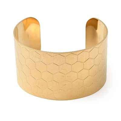 316L Surgical Stainless Steel Cuff Bangles BJEW-D454-01A-G-1