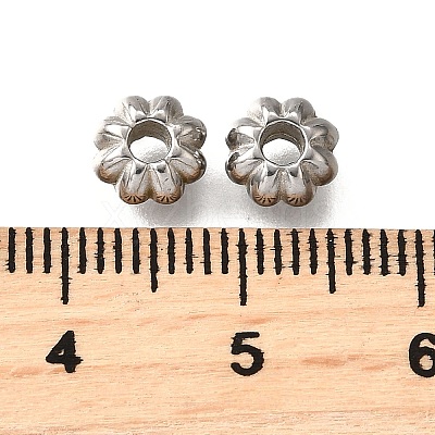 304 Stainless Steel Corrugated Beads STAS-V009-12C-P-1
