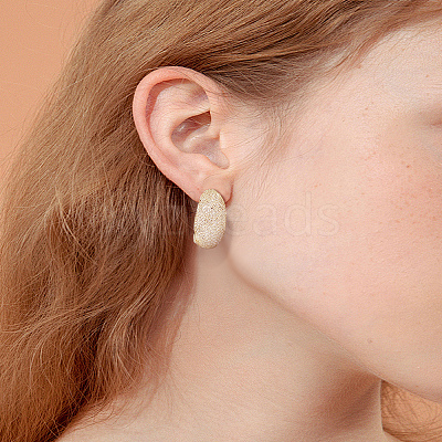1Pc Zinc Alloy Hoop Earrings EJEW-LP0013-02-1