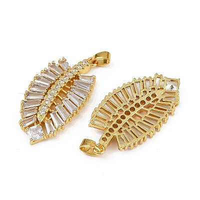 Rack Plating Brass Clear Cubic Zirconia Pendants KK-L236-04A-G-1