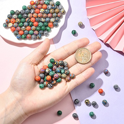 1 Strand Synthetic Malachite Dyed Beads Strands G-YW0002-64A-1