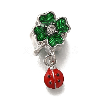 Rack Plating Alloy Crystal Rhinestone European Dangle Charms PALLOY-P307-20P-1