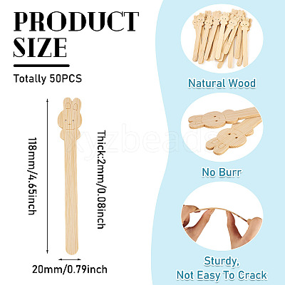 50Pcs Wooden Cakesicle Sticks AJEW-TA0018-01B-1