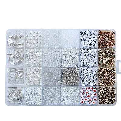 DIY 24 Style Acrylic & ABS Beads Jewelry Making Finding Kit DIY-NB0012-02K-1
