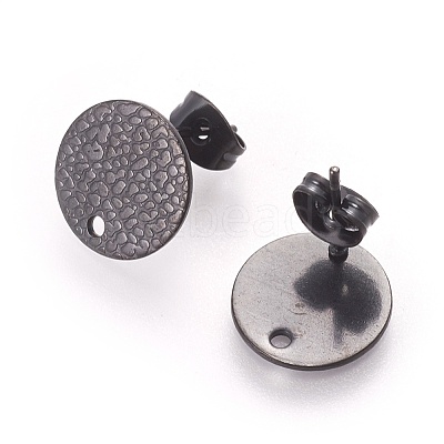 304 Stainless Steel Ear Stud Findings STAS-O119-15C-B-1