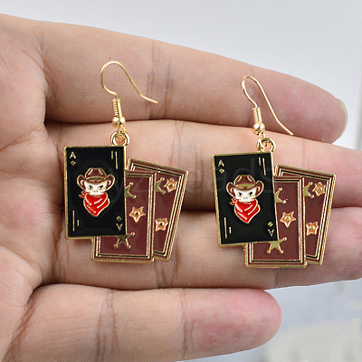 5 Pairs Halloween Alloy Enamel Dangle Earrings FS-WGBF0DA-02-1