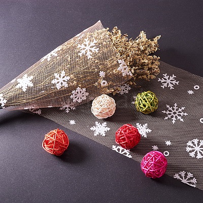 Snowflake Deco Mesh Ribbons OCOR-P010-G03-1