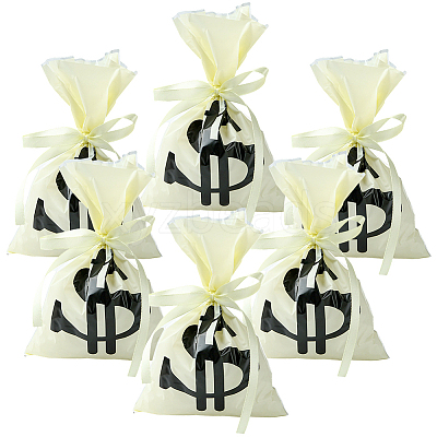 100Pcs OPP Cellophane Black Dollar Sign Packaging Bags ABAG-SP0001-44-1