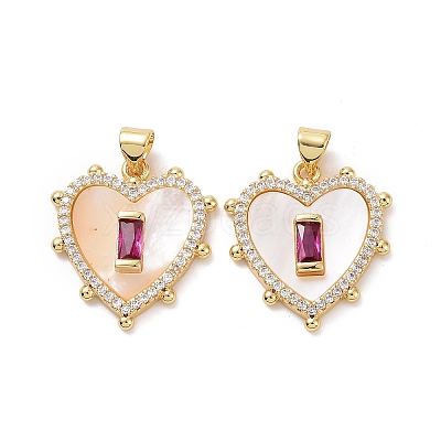 Brass Micro Pave Cubic Zirconia Pendants ZIRC-F134-22G-1