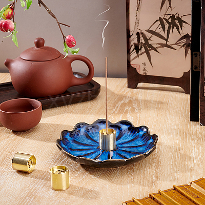 Brass Incense Burner Holder AJEW-GA0010-20C-1