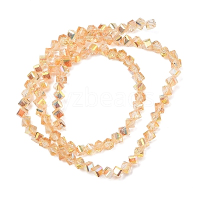 Electroplate Transparent Glass Beads Strands GL-CBA7A17-01A-09-1