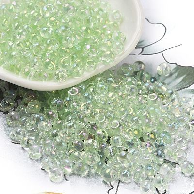 6/0 Inside Colours Fringe Glass Seed Beads SEED-A034-03E-1