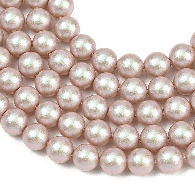 Frosted Glass Pearl Beads Strands GLAA-A044-08A-13-1
