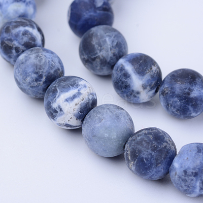Natural Sodalite Beads Strands G-Q462-12mm-07-1