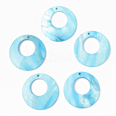Natural Freshwater Shell Pendants SSHEL-R048-017-1