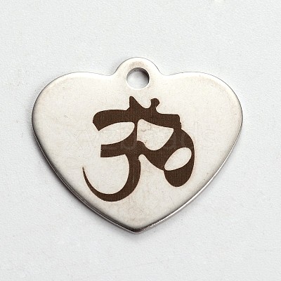 Non-Tarnish 201 Stainless Steel Heart Pendants LS-STAS-L165-E11-1