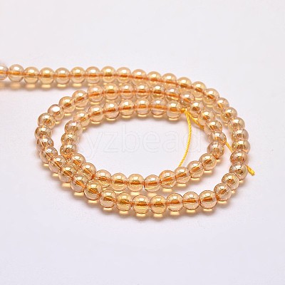 Imitate Austrian Crystal Electroplate Glass Round Bead Strands GLAA-F030-6mm-A01-1