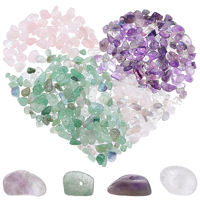 4 Strands 4 Styles Natural Mixed Gemstone Chip Beads Strands G-SC0002-78-1