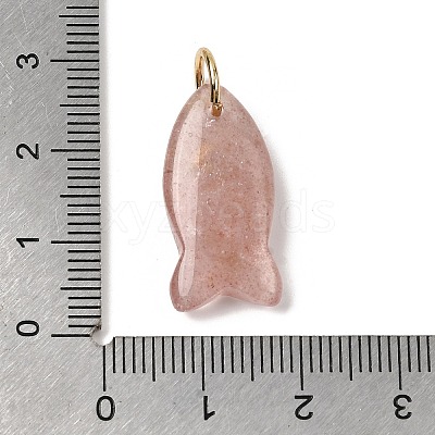 Natural Strawberry Quartz Pendants X-G-A297-01G-08-1