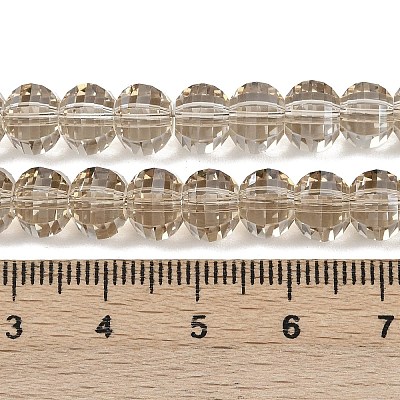 Electroplate Transparent Glass Beads Strands EGLA-B011-08A-PL03-1