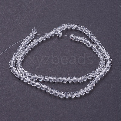 Faceted(32 Facets) Round Glass Beads Strands X-EGLA-J042-4mm-12-1