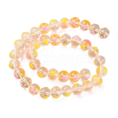 Transparent Glass Beads Strands LAMP-F032-06-1