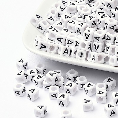 Acrylic Letter beads PL37C9308-A-1
