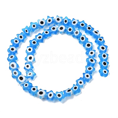 Handmade Evil Eye Lampwork Beads Strands LAMP-G166-02D-1