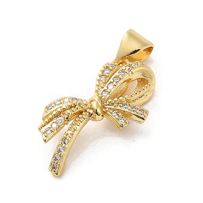Rack Plating Brass Micro Pave Clear Cubic Zirconia Pendants KK-A206-05A-G-1
