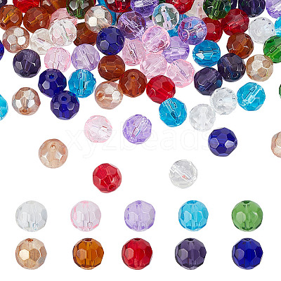 100Pcs 10 Colors Transparent Glass Beads GLAA-HY0001-52-1
