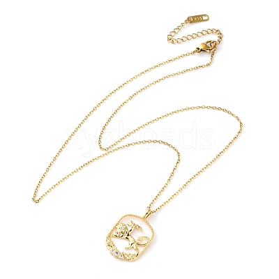Brass Clear Cubic Zirconia Pendant Necklaces for Women LS-NJEW-B121-01G-04-1