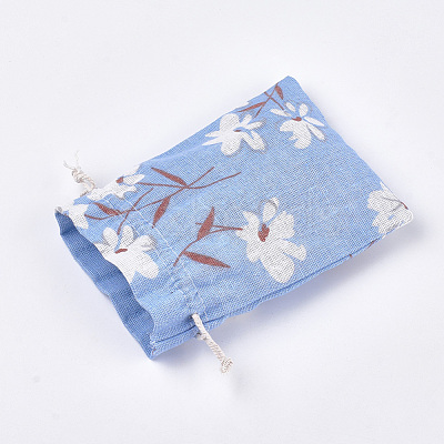 Polycotton(Polyester Cotton) Packing Pouches Drawstring Bags ABAG-T007-02O-1