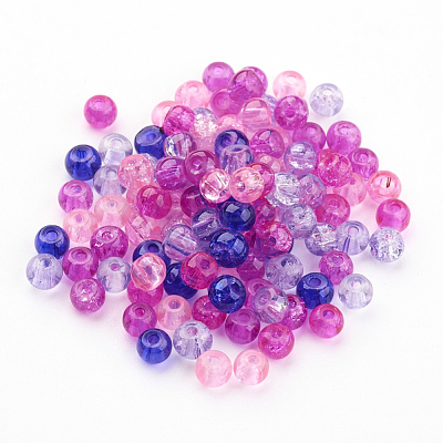 Baking Paint Crackle Glass Beads DGLA-X0006-4mm-02-1