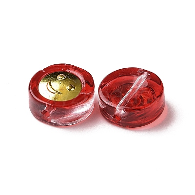 Transparent Spray Painted Glass Beads GLAA-I050-15I-1