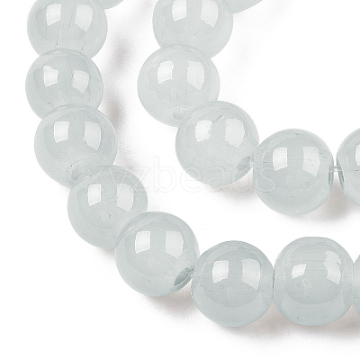 Baking Paint Imitation Jade Glass Round Bead Strands DGLA-Q021-6mm-43-1