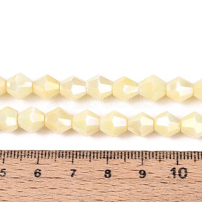 Anti-Tarnish Electroplate Glass Beads Strands GLAA-T025-8mm-12F-1