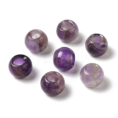 Natural Amethyst European Beads G-N342-03M-1