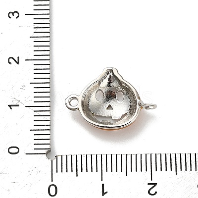 Halloween Brass Orange Enamel Connector Charms KK-F915-04B-P-1