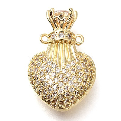 Brass Micro Pave Cubic Zirconia Pendants KK-S049-08G-1
